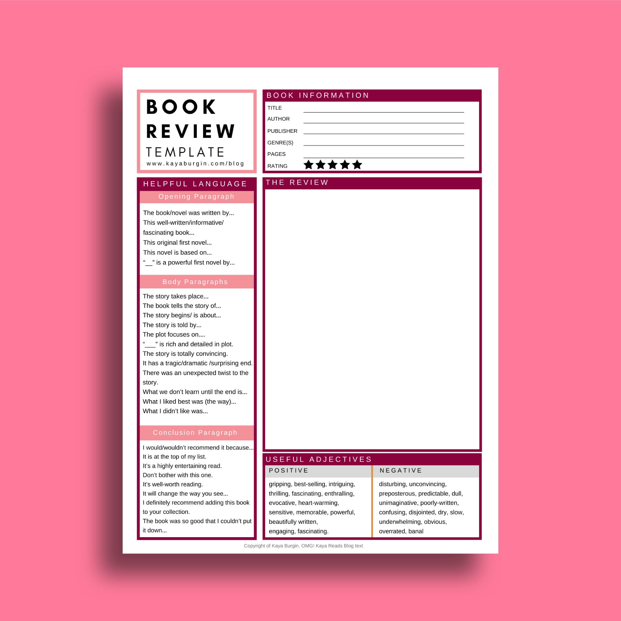 Book Review Template Image